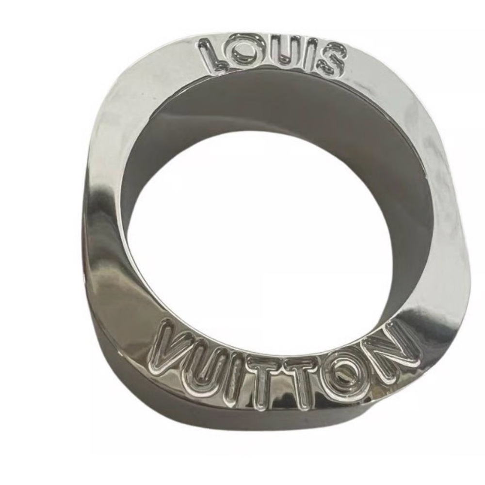 Louis Vuitton Silver and Wood Inlay Men's Ring - Picture 4 of 5